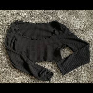 Shein Black crop top long sleeve, size medium